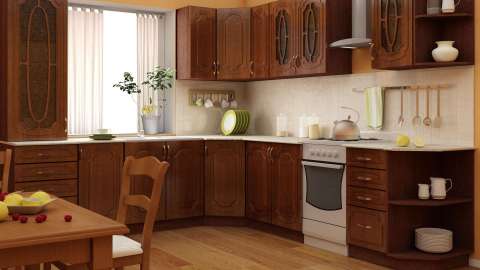 Кухня на заказ модель с мойкой из искусственного камня